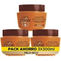 LOreal Paris Elvive Aceite Extraordinario Mascarilla Nutritiva - pack de 3 unidades x 300 ml - total: 900 ml